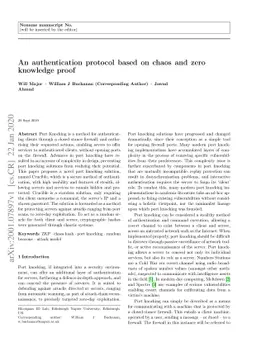 An authentication protocol based on chaos and zero knowledge proof