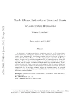 Oracle Efficient Estimation of Structural Breaks in Cointegrating
  Regressions
