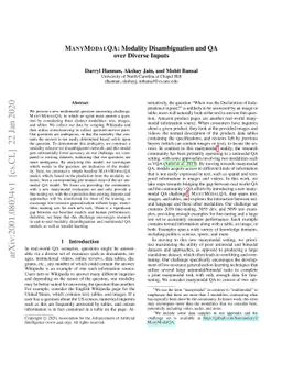 ManyModalQA: Modality Disambiguation and QA over Diverse Inputs