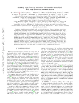 Building high accuracy emulators for scientific simulations with deep
  neural architecture search