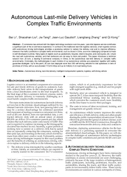 Autonomous Last-mile Delivery Vehicles in Complex Traffic Environments