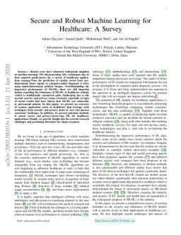 Secure and Robust Machine Learning for Healthcare: A Survey
