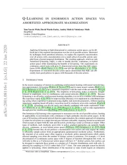 Q-Learning in enormous action spaces via amortized approximate
  maximization