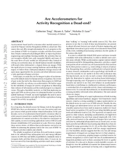 Are Accelerometers for Activity Recognition a Dead-end?