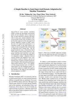 A Simple Baseline to Semi-Supervised Domain Adaptation for Machine
  Translation