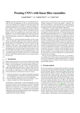 Pruning CNN's with linear filter ensembles