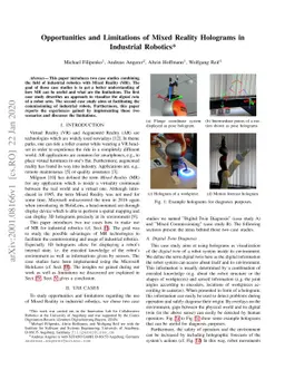 Opportunities and Limitations of Mixed Reality Holograms in Industrial
  Robotics