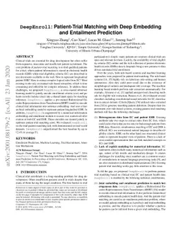 DeepEnroll: Patient-Trial Matching with Deep Embedding and Entailment
  Prediction