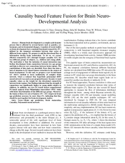 Causality based Feature Fusion for Brain Neuro-Developmental Analysis