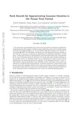 Rank Bounds for Approximating Gaussian Densities in the Tensor-Train
  Format