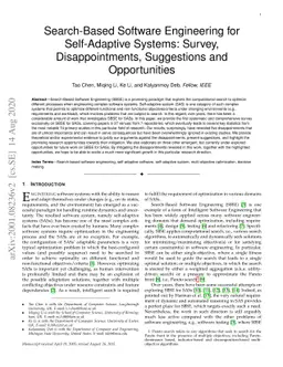 Search-Based Software Engineering for Self-Adaptive Systems: Survey,
  Disappointments, Suggestions and Opportunities