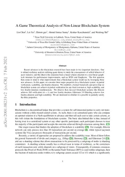 Nonlinear Blockchain Scalability: a Game-Theoretic Perspective
