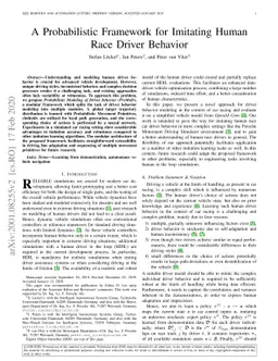 A Probabilistic Framework for Imitating Human Race Driver Behavior