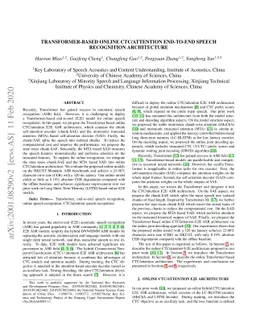 Transformer-based Online CTC/attention End-to-End Speech Recognition
  Architecture