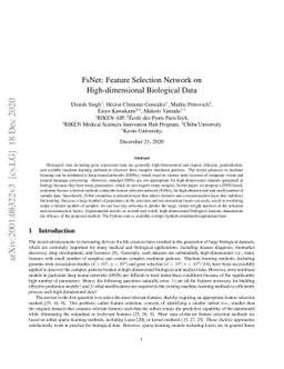 FsNet: Feature Selection Network on High-dimensional Biological Data