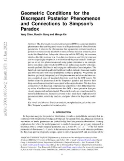 Geometric Conditions for the Discrepant Posterior Phenomenon and
  Connections to Simpson's Paradox