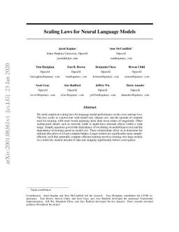 Scaling Laws for Neural Language Models