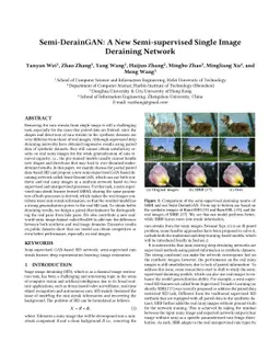 Semi-DerainGAN: A New Semi-supervised Single Image Deraining Network