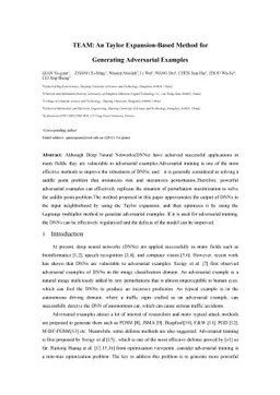 TEAM: An Taylor Expansion-Based Method for Generating Adversarial
  Examples