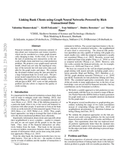 Linking Bank Clients using Graph Neural Networks Powered by Rich
  Transactional Data