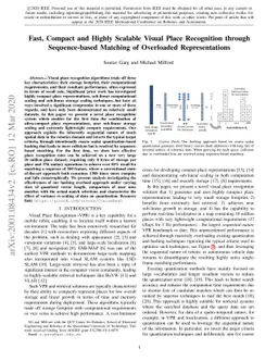 Fast, Compact and Highly Scalable Visual Place Recognition through
  Sequence-based Matching of Overloaded Representations