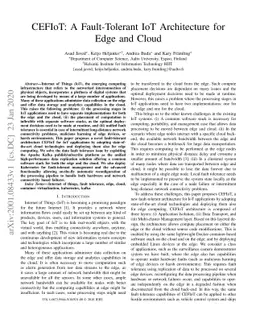 CEFIoT: A Fault-Tolerant IoT Architecture for Edge and Cloud