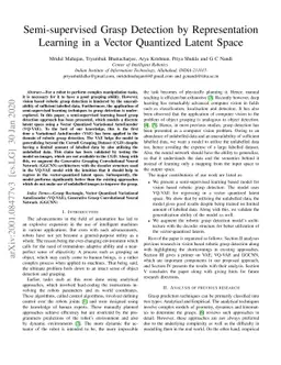Semi-supervised Grasp Detection by Representation Learning in a Vector
  Quantized Latent Space