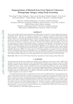 Segmentation of Retinal Low-Cost Optical Coherence Tomography Images using Deep Learning
