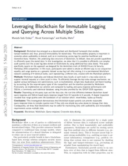 Leveraging Blockchain for Immutable Logging and Querying Across Multiple
  Sites