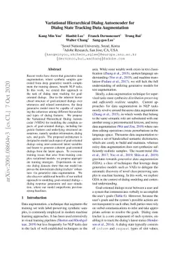 Variational Hierarchical Dialog Autoencoder for Dialog State Tracking
  Data Augmentation