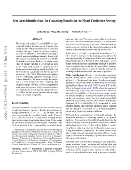 Best Arm Identification for Cascading Bandits in the Fixed Confidence
  Setting