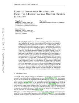 Expected Information Maximization: Using the I-Projection for Mixture
  Density Estimation