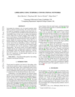 Lipreading using Temporal Convolutional Networks