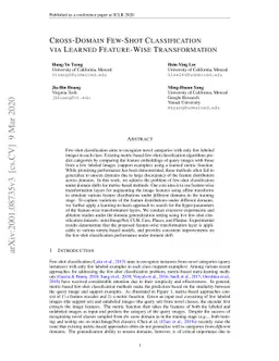 Cross-Domain Few-Shot Classification via Learned Feature-Wise
  Transformation
