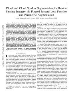Cloud and Cloud Shadow Segmentation for Remote Sensing Imagery via
  Filtered Jaccard Loss Function and Parametric Augmentation