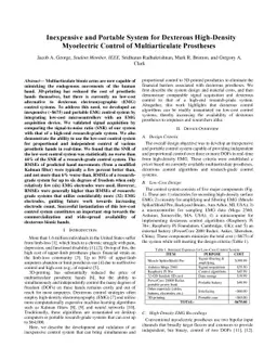 Inexpensive and Portable System for Dexterous High-Density Myoelectric
  Control of Multiarticulate Prostheses