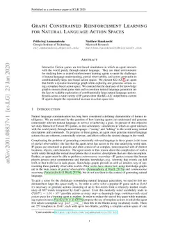 Graph Constrained Reinforcement Learning for Natural Language Action
  Spaces