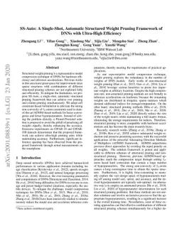 SS-Auto: A Single-Shot, Automatic Structured Weight Pruning Framework of
  DNNs with Ultra-High Efficiency