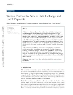 Wibson Protocol for Secure Data Exchange and Batch Payments