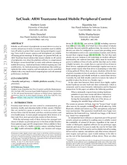 SeCloak: ARM Trustzone-based Mobile Peripheral Control