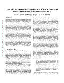 Privacy for All: Demystify Vulnerability Disparity of Differential
  Privacy against Membership Inference Attack