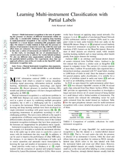 Learning Multi-instrument Classification with Partial Labels