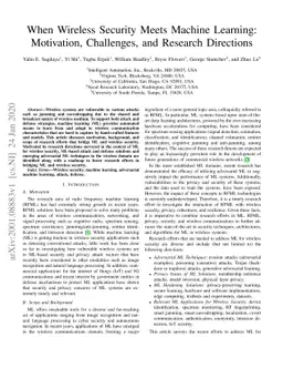 When Wireless Security Meets Machine Learning: Motivation, Challenges,
  and Research Directions