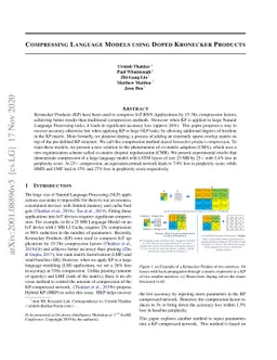 Compressing Language Models using Doped Kronecker Products