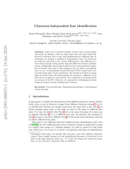 Character-independent font identification