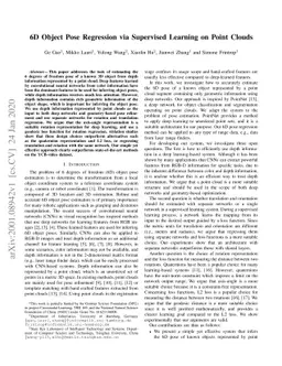 6D Object Pose Regression via Supervised Learning on Point Clouds