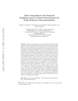 Joint Geographical and Temporal Modeling based on Matrix Factorization
  for Point-of-Interest Recommendation