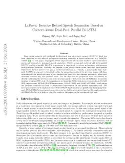 LaFurca: Iterative Refined Speech Separation Based on Context-Aware
  Dual-Path Parallel Bi-LSTM