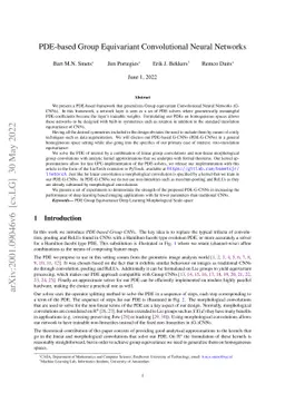 PDE-based Group Equivariant Convolutional Neural Networks
