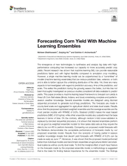 Forecasting Corn Yield with Machine Learning Ensembles
